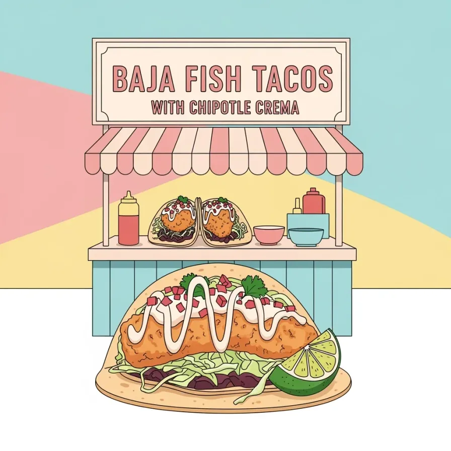 Baja Fish Tacos with Chipotle Crema