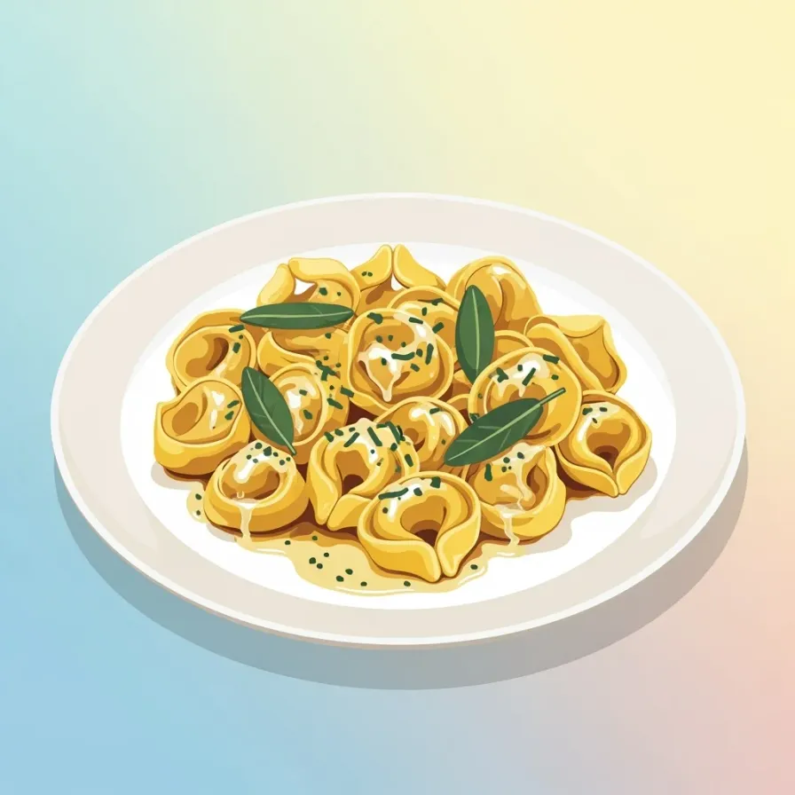 Cheese Tortellini with Butter Sage Sauce