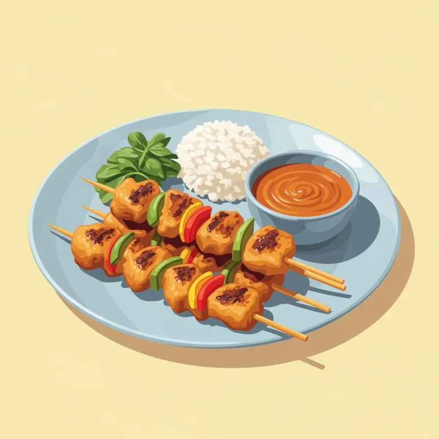 Chicken Satay Skewers with Peanut Sauce