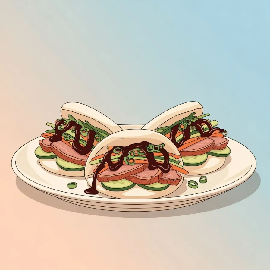 Duck Bao Buns with Hoisin Glaze