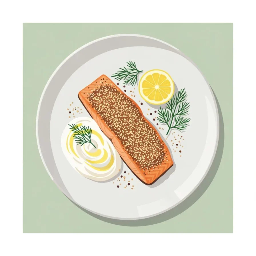 Dukkah Spiced Salmon with Lemon Yogurt