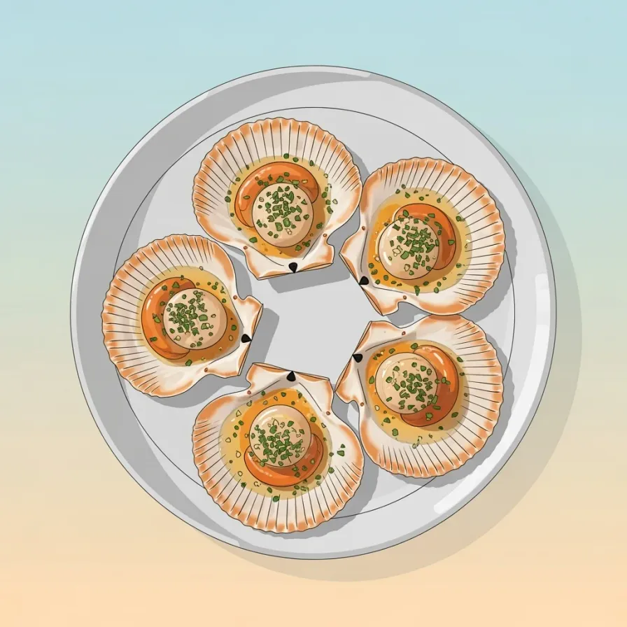 Garlic Butter Baked Scallops in Half Shell