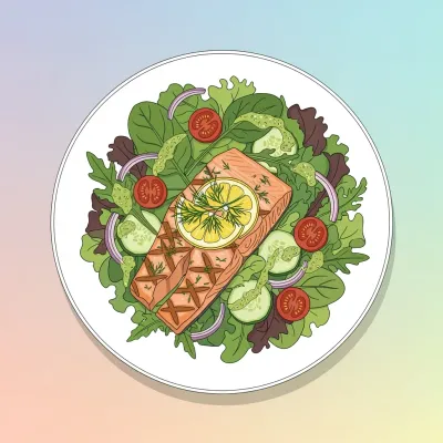 Grilled Salmon Salad with Lemon Herb Dressing