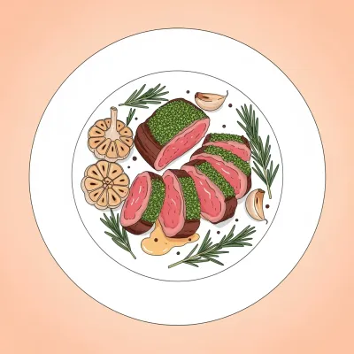 Herb-Crusted Lamb Rump with Garlic and Rosemary