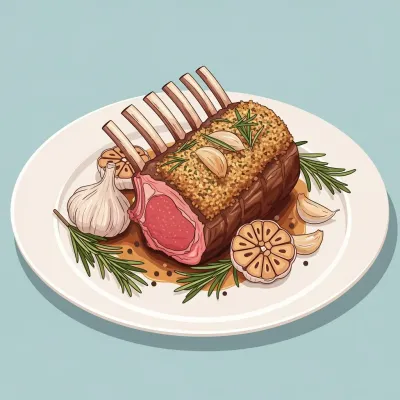 Herb-Crusted Rack of Lamb with Garlic and Rosemary