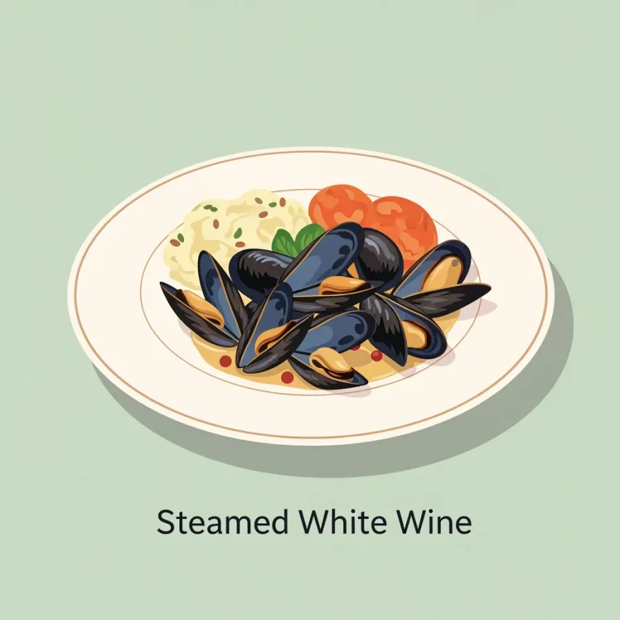 Mussels Steamed in White Wine