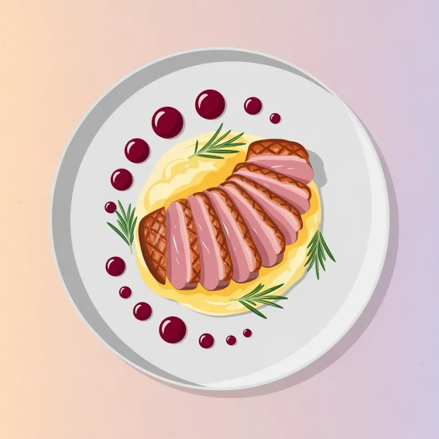 Pan-Seared Duck Breast with Red Wine Reduction