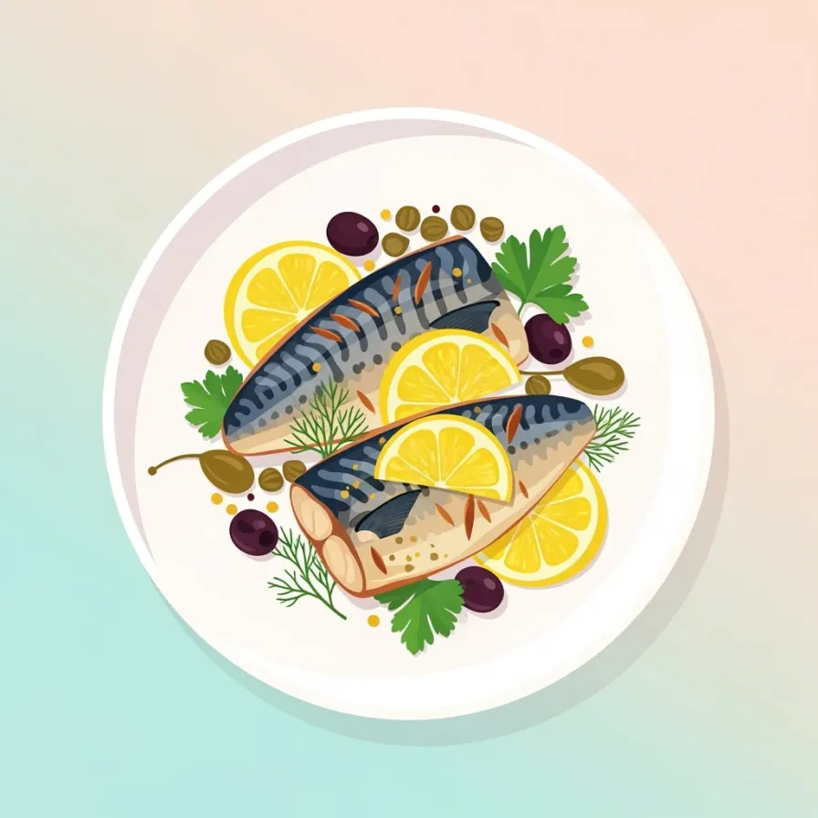 Pan-Seared Mackerel with Lemon, Herbs, Capers and Olives