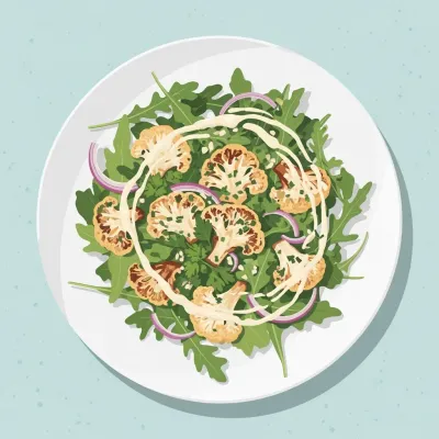 Roasted Cauliflower Salad with Lemon Tahini Dressing