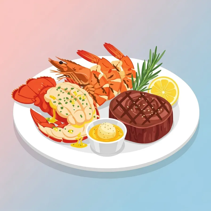 Surf and Turf with Garlic Butter