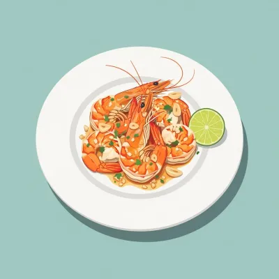 Tequila Lime Garlic Prawns